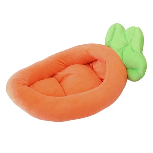 Baoblaze Hunde-Nestbett, Katzenbett, Karottenmotiv, weicher, bequemer Plüsch, maschinenwaschbar für kleine bis mittelgroße Haustiere, Haustierbett für alle, L von Baoblaze