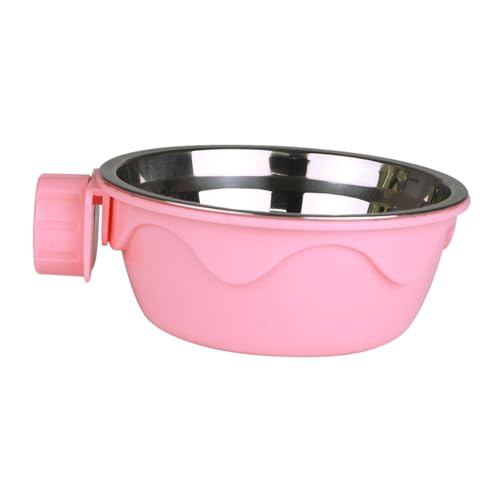 Baoblaze Hundenapf für Käfige, Käfignäpfe, Futternapf, Zwingernapf aus Edelstahl, Futter- und Wassernapf, Futternapf für Frettchen, Kaninchen, Papageien, ROSA von Baoblaze