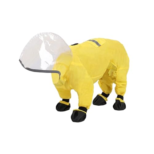 Baoblaze Hunderegenmantel, Regenponcho, Hundefußschutz, Ganzkörper-Outdoor-Haustier-wasserdichte Kleidung, Hundeschuhe und Regenmantel-Set für Haustierhunde, 2XL von Baoblaze