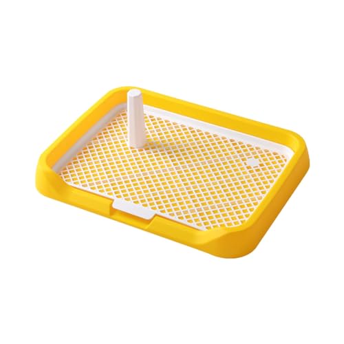 Baoblaze Hundetöpfchen-Toilette, Hundetoilette, herausnehmbares WC-Becken für den Innenbereich, 46 x 35 x 5 cm, Rutschfester Welpen-PIPI-Pad-Halter, Gelb von Baoblaze