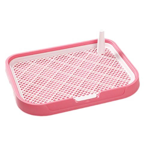 Baoblaze Hundetoilettentraining Töpfchen Tablett Haustier-Trainingsunterlage Halter Tragbare Katzentoilette Netzgitter Toilette für Kaninchen Welpen Outdoor, ROSA von Baoblaze