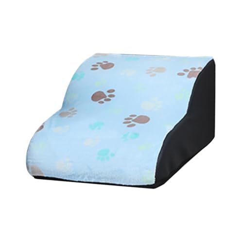 Baoblaze Hundetreppe, Stufe mit 2 Stufen, tragbar für kleine Hunde, rutschfeste Unterseite, Schwammstufe, kleine Hunde, Haustierrampe für Sofa, Innenbereich, Blau von Baoblaze