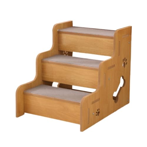 Baoblaze Hundetreppe für Hochbett, Haustiertreppe aus Holz, Welpen-Essentials für kleine, mittelgroße und ältere Katzen, Hunde, Hunde, Katzenleiter, 3 Schritte von Baoblaze