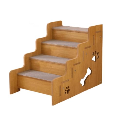 Baoblaze Hundetreppe für Hochbett, Haustiertreppe aus Holz, Welpen-Essentials für kleine, mittelgroße und ältere Katzen, Hunde, Hunde, Katzenleiter, 4 Schritte von Baoblaze