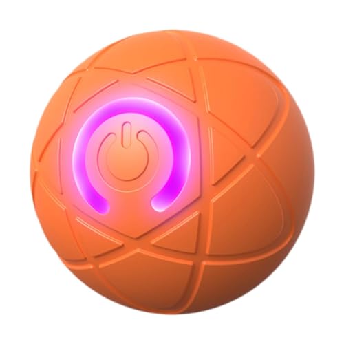 Baoblaze Interaktiver Hunde Spielzeugball Automatisch Rolling Smart Chasing Traning USB wiederaufladbar für Haustier Innenkatzen kleine mittelgroße große Hunde, Orange von Baoblaze