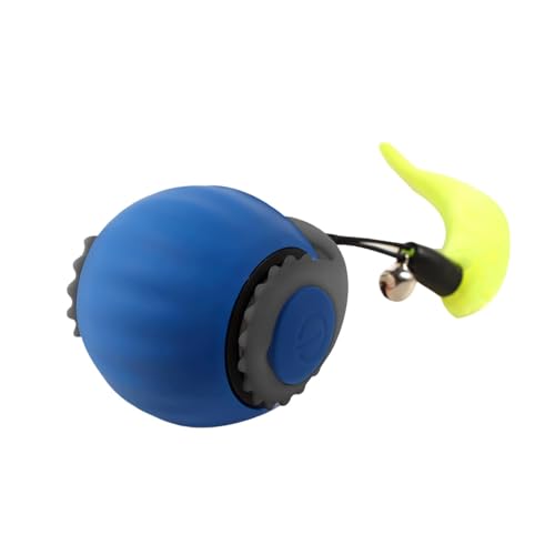 Baoblaze Interaktiver Katzenspielzeugball, beweglicher Ball mit Licht, Leichter, intelligenter, lustiger rollender Ball, Sprintball für Haustiere, Kätzchen, Blau von Baoblaze