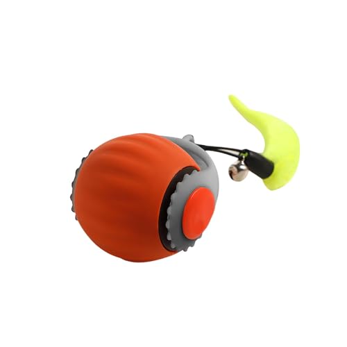 Baoblaze Interaktiver Katzenspielzeugball, beweglicher Ball mit Licht, Leichter, intelligenter, lustiger rollender Ball, Sprintball für Haustiere, Kätzchen, Orange von Baoblaze