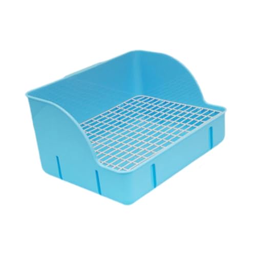 Baoblaze Kaninchenstrauder Pfanne Eckstrauder Pee Pee Tablett Bettpflege Käfig Toilettenbettwäsche Pet Toilette für Hamster Ratten Käfigzubehör, Blau von Baoblaze