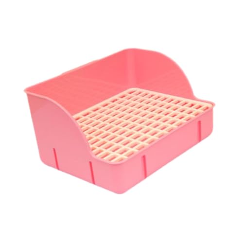 Baoblaze Kaninchenstrauder Pfanne Eckstrauder Pee Pee Tablett Bettpflege Käfig Toilettenbettwäsche Pet Toilette für Hamster Ratten Käfigzubehör, Rosa von Baoblaze