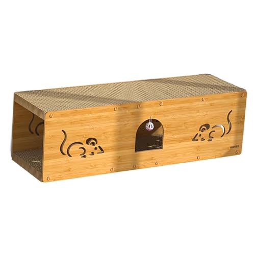 Baoblaze Katzen-Kratzbrett, Pappversteck, interaktives Krallenspielzeug, Katzen-Ruhe- und Spiel-Kratzbrett-Spielzeug für den Innenbereich, für Katzen, extra großes Holz von Baoblaze