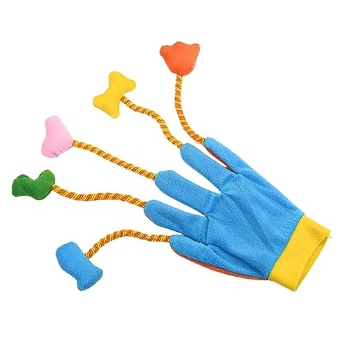 Baoblaze Katzen Teaser Handschuhe, Katzenhandschuh-Spielzeug, 5-Finger-Handschuhe mit Katzenspielzeug, Cat Teaser Gloves Pet Interactive Cat Toy, Weihnachten Handschuh Teaser Kätzchen für Katze von Baoblaze