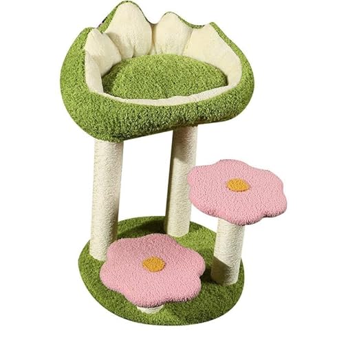 Baoblaze Katzenbaum Blume Katzenbaum Kätzchen Katzen Springspielzeug Bett Stabiler Spielplatz Kätzchen Multifunktionale Katzen Eigentumswohnung Kratzbäume von Baoblaze