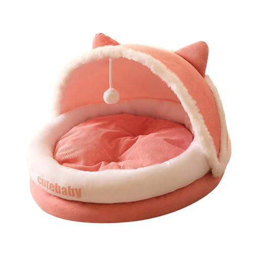 Baoblaze Katzenbett für Hauskatzen, halbgeschlossenes Katzennest, Haustier-Schlafbett, Hundebett, Katzenhaus für Hunde, Kätzchen, Welpen, Katzen, Pink L von Baoblaze