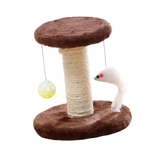 Baoblaze Katzenkratzbaum, Katzenpfosten mit Ballspielzeug, interaktives süßes Katzenkratzbrett, Kletterbaum, Kratzbaum mit Spielzeug, Braun von Baoblaze