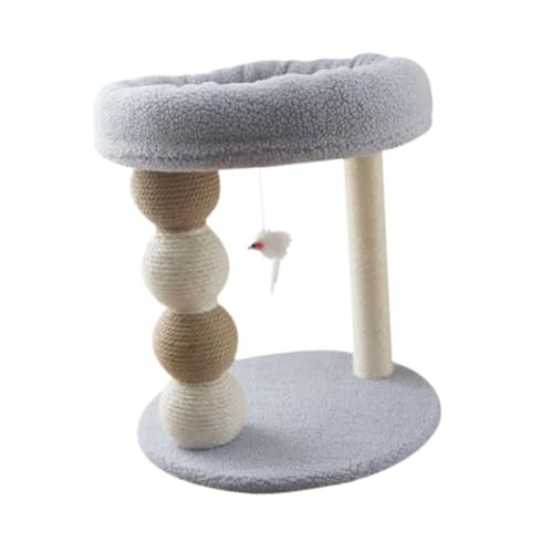 Baoblaze Katzenkratzbaum, Sisal-Kratzbaum, kleines Katzenbaummöbelstück mit hängendem Spielzeug, Sitzstange mit Teppichboden für kleine Katzen, Blau von Baoblaze