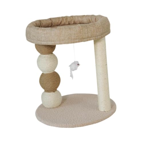 Baoblaze Katzenkratzbaum, Sisal-Kratzbaum, kleines Katzenbaummöbelstück mit hängendem Spielzeug, Sitzstange mit Teppichboden für kleine Katzen, Braun von Baoblaze