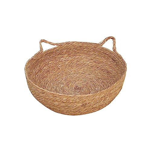 Baoblaze Katzenkratzer-Lounge, Katzenbettkorb, Rattan-, gewebt, für den Sommer, rund, langlebig, universell, Höhlennest, Katzenhaus für Kaninchen, 45 cm x 15 cm von Baoblaze