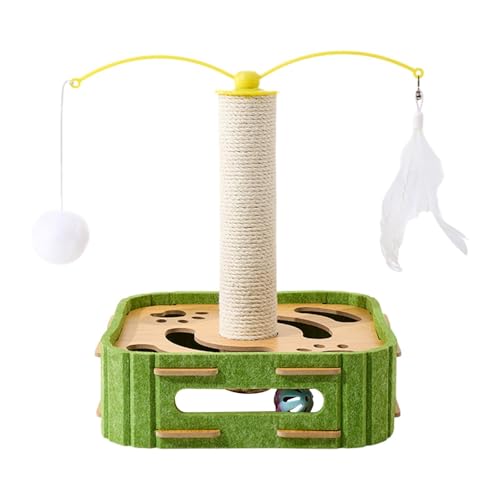 Baoblaze Katzenkratzpostklauenkratzer lustig mit Ball Kratzer für Unterhaltungsaktivität Center Indoor Kätzchen, Quadrat von Baoblaze