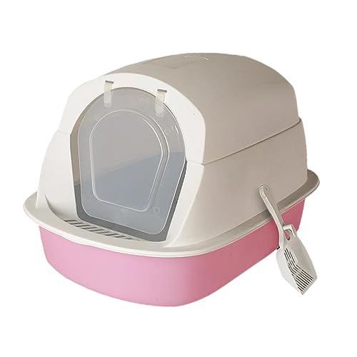 Baoblaze Katzentoilette mit Kapuze, Haustiertoilette, geschlossene und überdachte Katzentoilette, abnehmbare, geschlossene Katzentoilette, große, ROSA von Baoblaze