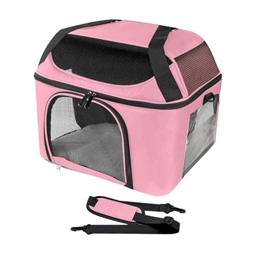 Baoblaze Katzentragetasche, Haustiertragetasche, leicht, stabil, belüftet, mit weichen Seiten, Hunde-Reisetragetasche für Katzen, Haustiere, kleine Hunde, Rosa von Baoblaze