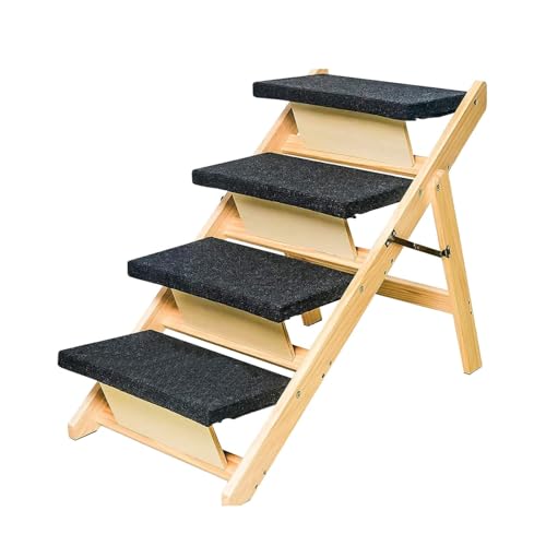 Baoblaze Klappbare Haustiertreppe, Katzenleiter, Bettzeug, Haustierrampe, Plattform, Hundetreppe, Rampe, Holzhaustiertreppe für hohes Bett, Kätzchen, Auto, von Baoblaze