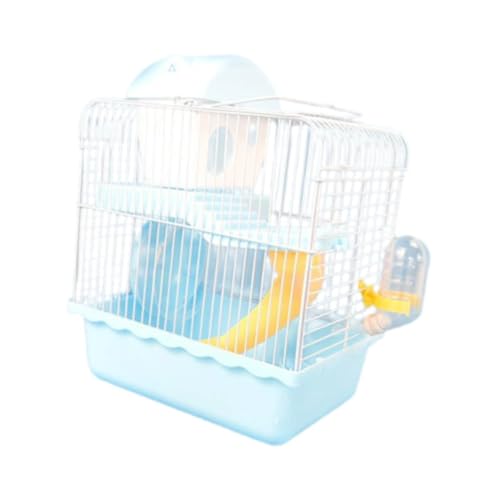 Baoblaze Kleinstierträger, Käfig mit Wasserflasche, Hamster -Käfig -Hamster -Reiseträger für Meerschweinchen, Rennmäuse, Igel, Zwerghamster, Blau von Baoblaze