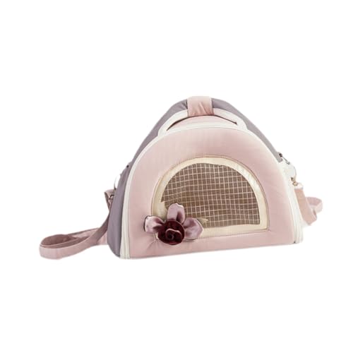 Baoblaze Kleintierreiseträger, Meerschweinchenträger tragbarer ausgehender Tasche Hamster -Trägerbeutel Kleiner Haustasche für Hamster Vogelhasen, Pink L von Baoblaze