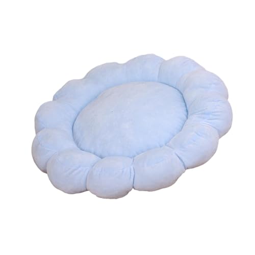 Baoblaze Petals Katzenbett, Haustier-Isomatte, maschinenwaschbar, rutschfest, kleines Hundebett, weiches Haustier-Nistbett für Hauskatzen, Zwergspitz-Hunde, Blau von Baoblaze