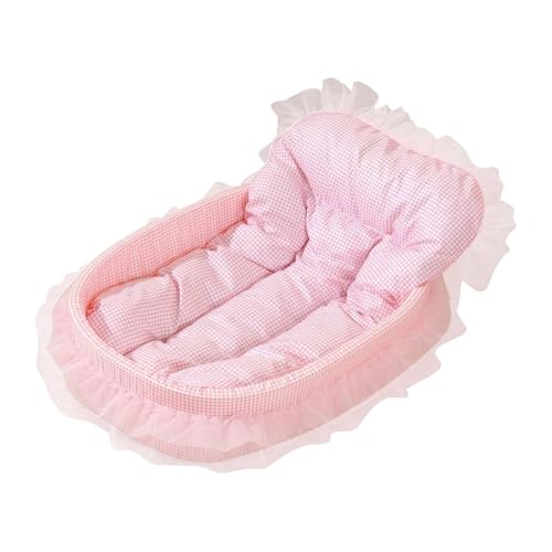 Baoblaze Prinzessinnen-Katzenbett, Hundebett, schöne -Unterseite, Haustierbedarf, waschbares Haustierbett, Spitzen-Katzensofa für Welpen und, ROSA von Baoblaze