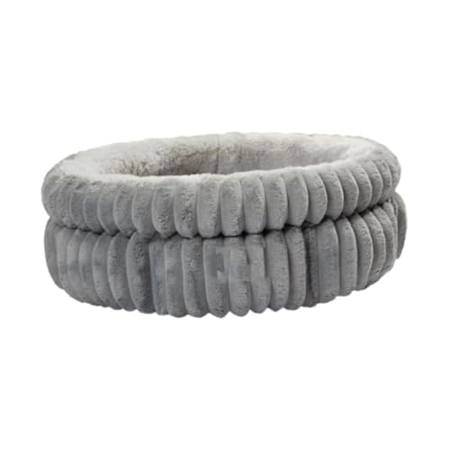 Baoblaze Rundes Hundebett, selbstwärmendes Haustierbett, Herbst-Winter-Schlummerhütte, Innenbereich, weiches Haustier, Katzennest, Haustier-Schlafmatte für, Grau 50cmx50cmx18cm von Baoblaze