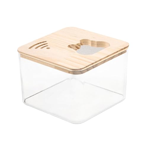 Baoblaze Sandbadebox für Hamster, Sandbehälter zum Graben, Badehaus, durchsichtige Haustiertoilette, Hamsterbadezimmer für Mäuse, Chinchillas, Igel, Frettchen, Quadrat von Baoblaze