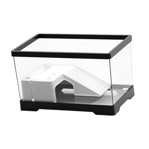 Baoblaze Schildkrötenbecken-Aquarium mit Plattform, Multifunktionsbereich, Einsiedlerschildkröten-Koffer, Sonnenrampe, Reptilien-Lebensraum, Haustier-Zubehör, Mittelschwarz von Baoblaze