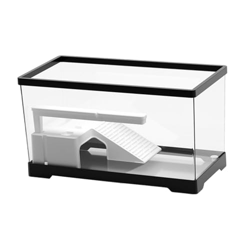 Baoblaze Schildkrötentank, Aquarium, Reptilien-Lebensraum, Fütterungsbox, Sumpfschildkröte, Ruhender Schildkröten-Lebensraum, Schildkröten-Terrarium, Schwarz von Baoblaze