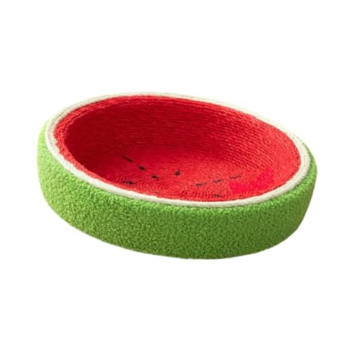 Baoblaze Sisal-Katzenkratzbrett, Wassermelonen-Katzennest, stabiles, vielseitig einsetzbares Luxus-Katzen-Loungebett, Katzenkratzbrett, Schüssel, Kätzchen, L and Without Base von Baoblaze