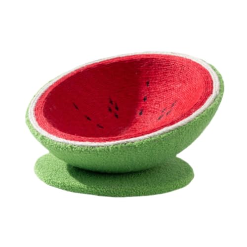 Baoblaze Sisal-Katzenkratzbrett, Wassermelonen-Katzennest, stabiles, vielseitig einsetzbares Luxus-Katzen-Loungebett, Katzenkratzbrett, Schüssel, Kätzchen, XL Mit Sockel von Baoblaze