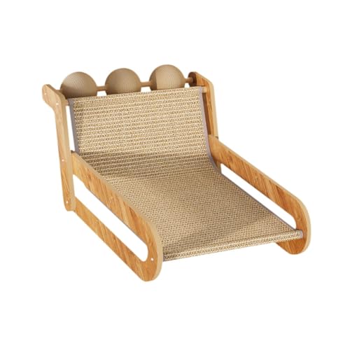 Baoblaze Sisal-Katzenstuhl, Katzenliege, gemütliche Hängematte, erhöhtes Katzenbett, Strandstuhl für Häschen, kleine und mittelgroße Haustiere, Hauskatzen, Mit Kugel von Baoblaze