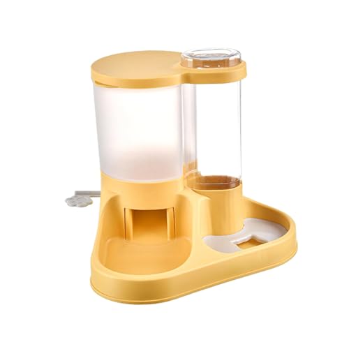 Baoblaze Tierfutter- und Wasserspender-Set, Futterspender für Haustiere, praktischer Wasserspender für Katzenfutter und Wasserspender für mehrere Haustiere, Gelb von Baoblaze