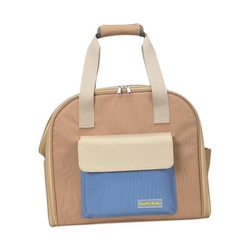 Baoblaze Tragetasche für Haustiere, Handtasche, erweiterbar, atmungsaktives Netzgewebe, für Reisen mit Schultergurt, Hundetragetasche für kleine Hunde, Khaki von Baoblaze