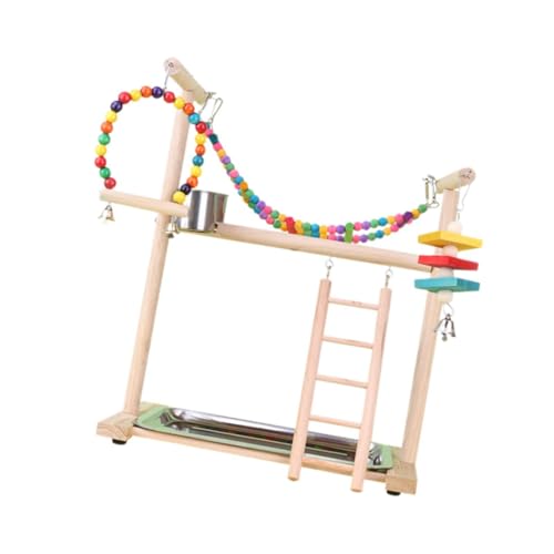 Baoblaze Vogel-Spielständer, Papageien-Spielplatz, Bewegung, Vogel-Spiel-Fitnessstudio, Laufstall, hölzerner Papageien-, Spielständer für von Baoblaze