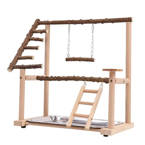 Baoblaze Vogel-Spielständer, Papageien-Spielplatz, Vogel-Papageien-Sittich-Spielzeug, Vogel-Spiel-Fitnessstudio, Laufstall, hölzerner Papageien-, von Baoblaze