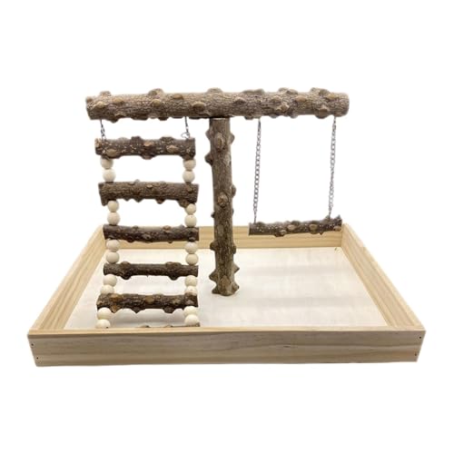 Baoblaze Vogel-Spielständer, Vogelspielplatz, Vogelsitzstangen, Papageienständer aus Holz für kleine Mittelsittiche, Nymphensittiche, Finken, Wellensittiche von Baoblaze