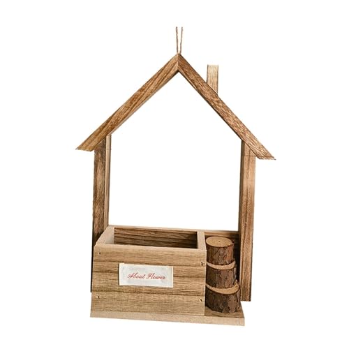 Baoblaze Vogelhäuschen aus Holz, Futterbehälter für Vögel, wetterfest, für Fenster, mit Sitzstange für Terrasse, Aras, Papageien, Hof, Style A von Baoblaze