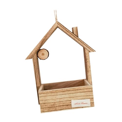 Baoblaze Vogelhäuschen aus Holz, Futterbehälter für Vögel, wetterfest, für Fenster, mit Sitzstange für Terrasse, Aras, Papageien, Hof, Style B von Baoblaze