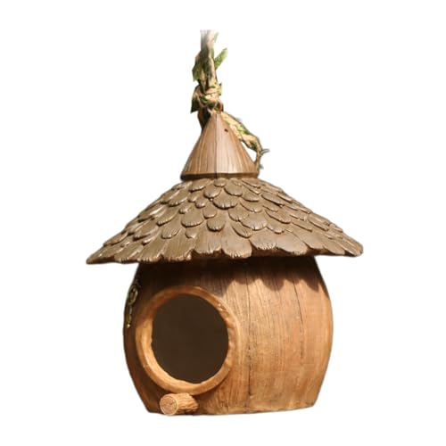 Baoblaze Vogelhaus für draußen, Vogelzuchtbox, Vogelhaus-Dekoration, kreativ für Garten, Vogelschutz, Käfig für Hinterhofsperling, Kokosnussform von Baoblaze