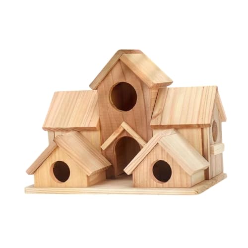 Baoblaze Vogelhaus für draußen, rustikales Mehrzweck-Vogelhäuschen aus Holz, kreatives, hängendes Vogelhaus, Vogelhaus für draußen, für den Hinterhof von Baoblaze