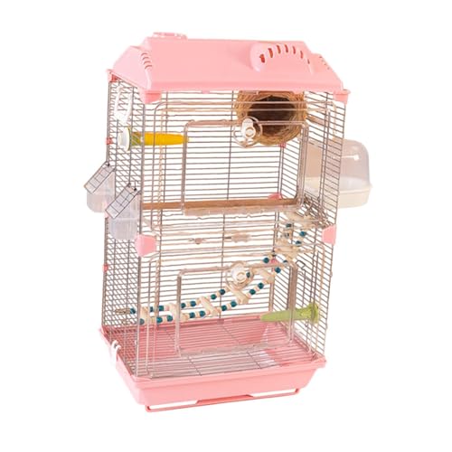 Baoblaze Vogelkäfig -Papageien Käfig Große Wohnkultur mit Stand Accessoires Vogelkäse für Lovebirds Conures Finken Papageien kleine Haustiervögel, Rosa von Baoblaze