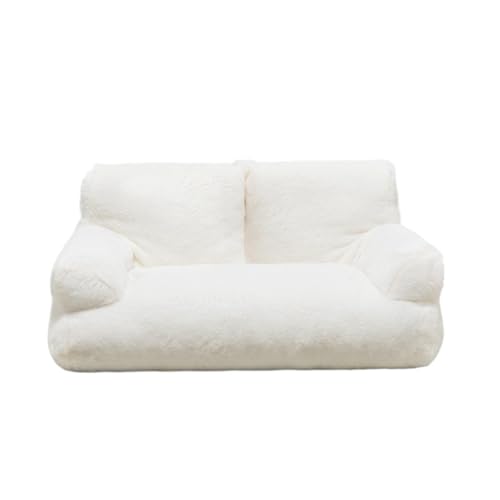 Baoblaze Waschbares Katzenbett, Flauschige Katzencouch, Bequeme Haustiercouch für alle Jahreszeiten, Haustiersofabett für kleine Hunde, Welpen, Kätzchen, White S von Baoblaze