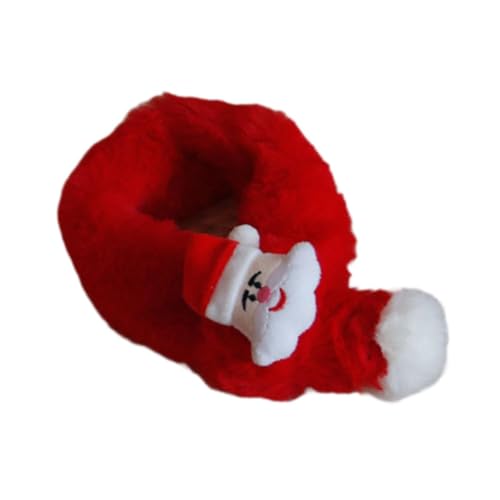 Baoblaze Weihnachtsmann-Schal, Halswärmer mit weißem Pompom-Ball, Haustierbekleidung, Geschenk, Halswärmer, Kostümparty, Verkleidung für Haustierwelpen, L von Baoblaze