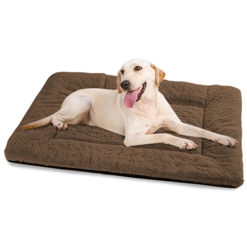 Baodan Hundebett Grosse Hunde, Hundekissen Waschbar Dog Bed - 106x71 cm Superweich Katzenbett mit Rutschfester Unterseite - Braun von Baodan