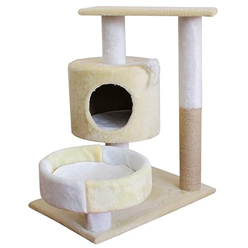 Katzenhaus, Katzenbaumturm, Katzenbaum für Hauskatzen, mehrstöckiger Katzenturm mit Sitzstange Oben, geräumige Unterkunft für kleine und große Katzen, Katzenkratzbaum für Kätzchen von Baodiale